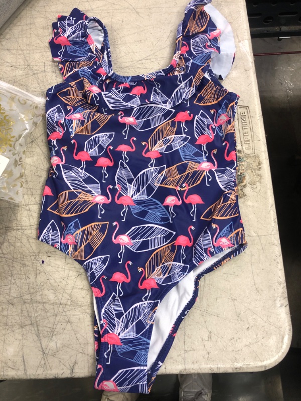 Photo 1 of girls bikini- flamingo/purple-one piece
size- 6/8