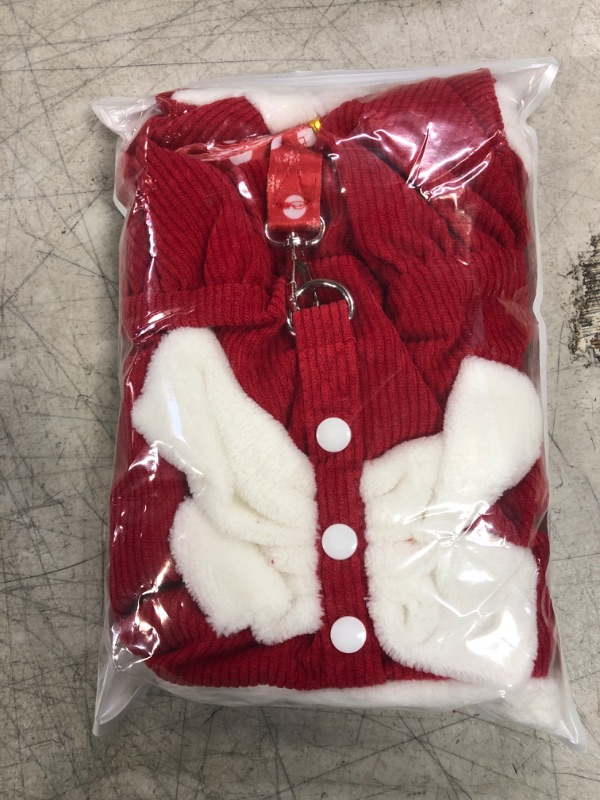 Photo 1 of christmas dog outfit- red/white- with leash set 
size- large