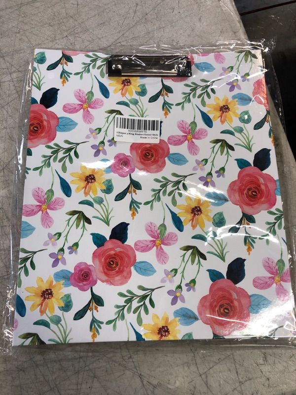 Photo 2 of 3 Ring Binder, 1 Inch Round Ring Binder with Sheet Protectors, Tab Dividers and File Folder Labels, Cute Clipboard Binders with 2 Pockets, Portfolio Binder Organizer for Women School Office Supplies