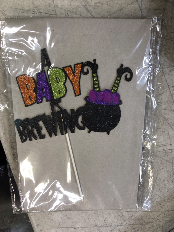 Photo 1 of A Baby is Brewing Halloween Baby Shower Decorations, A Baby is Brewing Halloween Banner A Baby is Brewing Baby Shower Banner for Halloween Baby Brewing Shower Decorations
