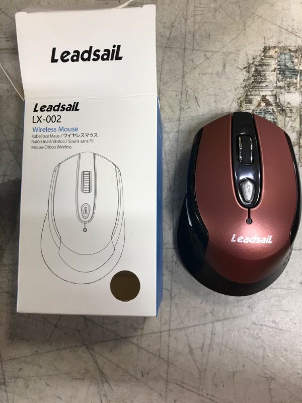 Photo 2 of LeadsaiL Wireless Mouse for Laptop, 2.4G Portable Slim Cordless Computer Mouse Less Noise for Laptop Optical Mouse with 6 Buttons,USB Mouse for Windows 10/8/7/Mac/MacBook Pro/Air/HP/Dell/Lenovo/Acer Coffee Gold