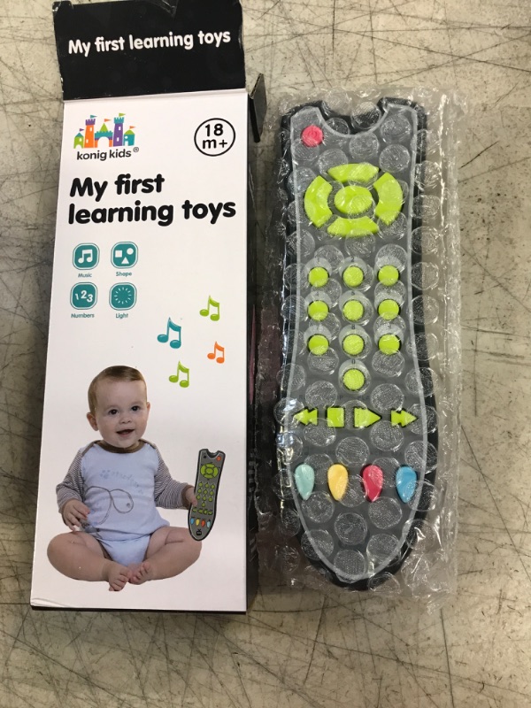 Photo 2 of APSUAE Baby Remote Control Toy, Toddler TV Remote with Sound Light Realistic Learning Education Toys with English Spanish French Baby Musical Toy Gifts for Girls Boys