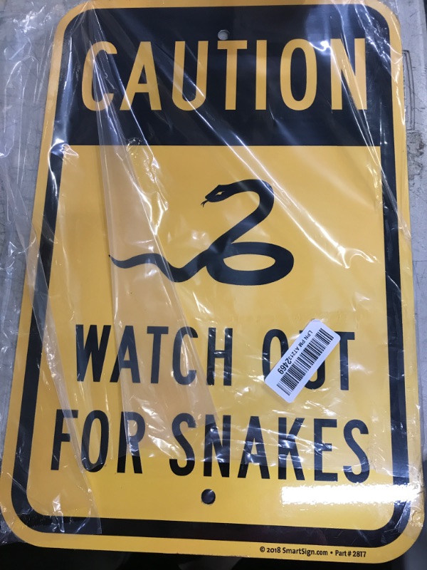 Photo 2 of "Caution - Watch Out For Snakes" Sign By SmartSign | 12" x 18" Aluminum Aluminum 12" x 18"