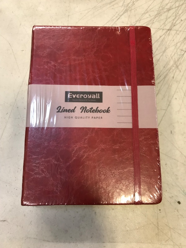 Photo 2 of Everoyall Lined Journal Notebooks, 3 Pack, Burgundy, 160 Pages, A5 Medium 5.7 inches x 8 inches - 100 GSM Thick Paper, Hardcover
