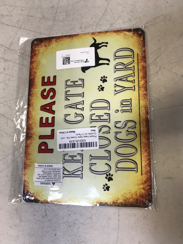 Photo 1 of Please Keep Gate Closed Warning Sign, Dogs in Yard Signs, 10 x 7 Inches Rust Free Aluminum, Weather/Fade Resistant, Easy Mounting Waterproof, Durable Ink (1 Pack)