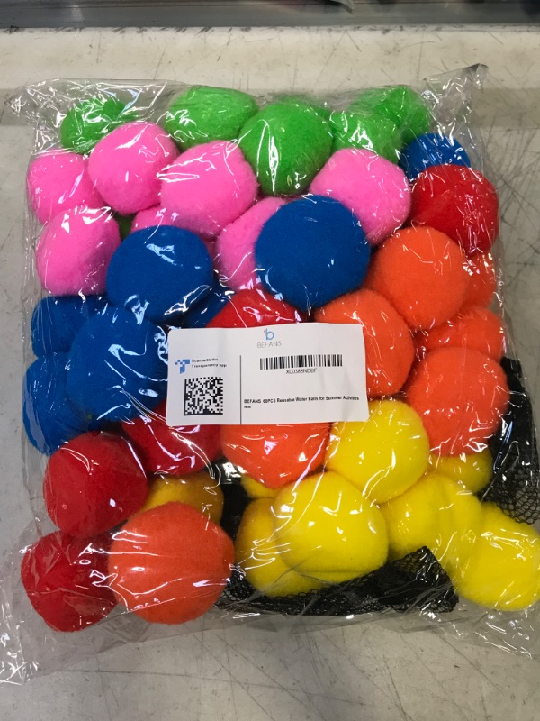 Photo 1 of 60 Pcs Reusable Water Balls, Reusable Water Balloons for Outdoor Toys and Games, Water Toys for Kids and Adults Boys and Girls - Summer Toys Ball for Pool and Backyard Fun Multicolor 60