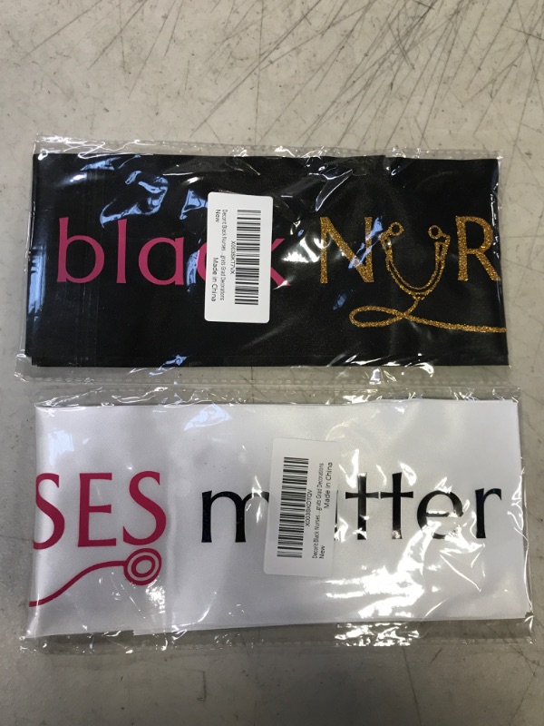 Photo 3 of [LOT OF 2] Black Nurses Matter Sash, Black Lives Matter, Healthcare Worker Gifts, Black Nurse Gifts for Women, Black Nurse Gifts, Black Nurse Graduation Gifts, RN Gifts for Black Nurses, BLM, White