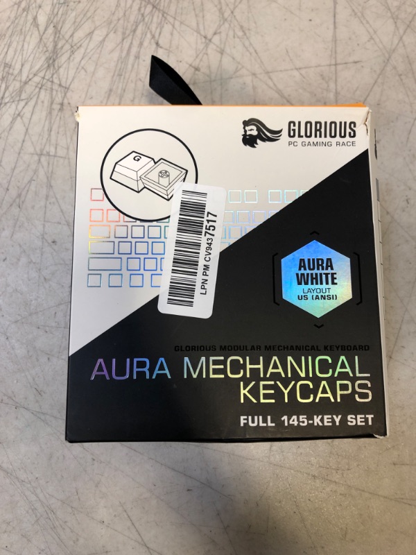 Photo 2 of Glorious Aura V2 (White) - PBT Pudding Keycaps for Mechanical Keyboards - ANSI (US), ISO Compatible - Supports Full Size, TKL, 75%, 60% Layouts