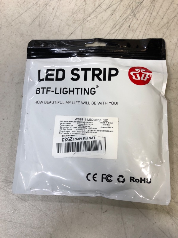 Photo 3 of BTF-LIGHTING WS2811 IC=RGB IC Addressable Dream Color LED Strip 16.4FT 60LEDs/m 20Pixels/m 300LEDs 100pixels IP65 Splash Proof Black PCB Flexible DC12V Chasing Effect for Bedroom,Desk,Home Decoration
