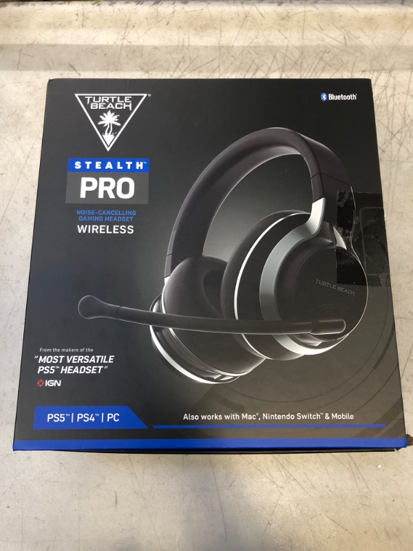 Photo 3 of Turtle Beach Stealth Pro Multiplatform Wireless Noise-Cancelling Gaming Headset for PS5, PS4, Playstation, PC, Mac, Switch, & Mobile – 50mm Speakers, Bluetooth, Dual Batteries – Black