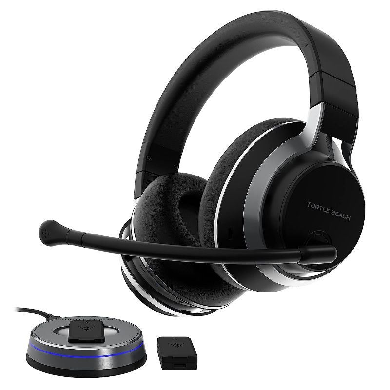 Photo 1 of Turtle Beach Stealth Pro Multiplatform Wireless Noise-Cancelling Gaming Headset for PS5, PS4, Playstation, PC, Mac, Switch, & Mobile – 50mm Speakers, Bluetooth, Dual Batteries – Black