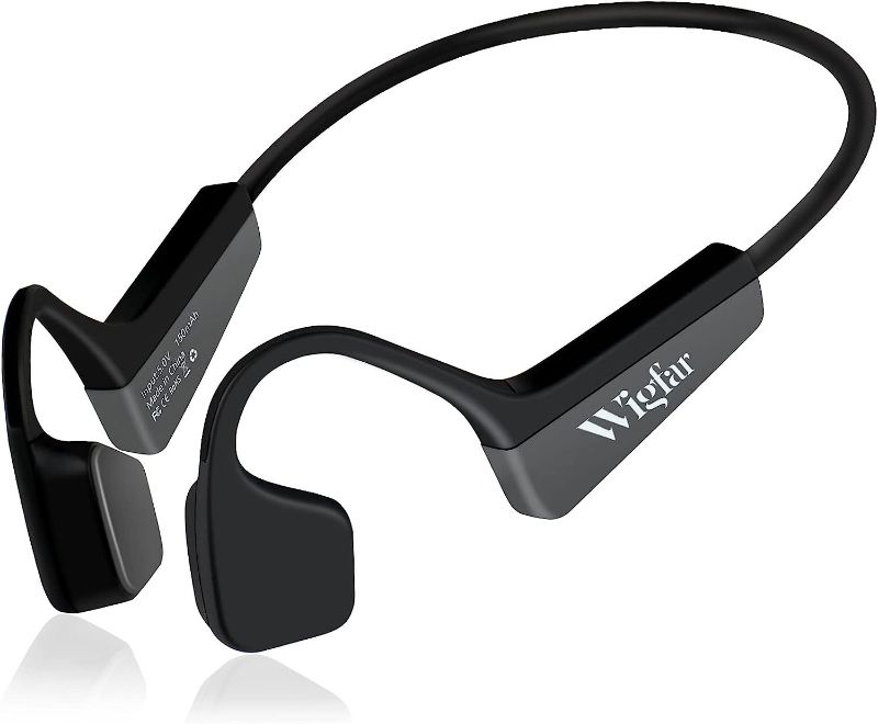 Photo 1 of Wigfar Bone Conduction Headphones Premium Open-Ear Wireless Bluetooth Sport Headphones with Microphones, Sweatproof Waterproof Wireless Earphones for Running, Gym, Hiking, Cycling
