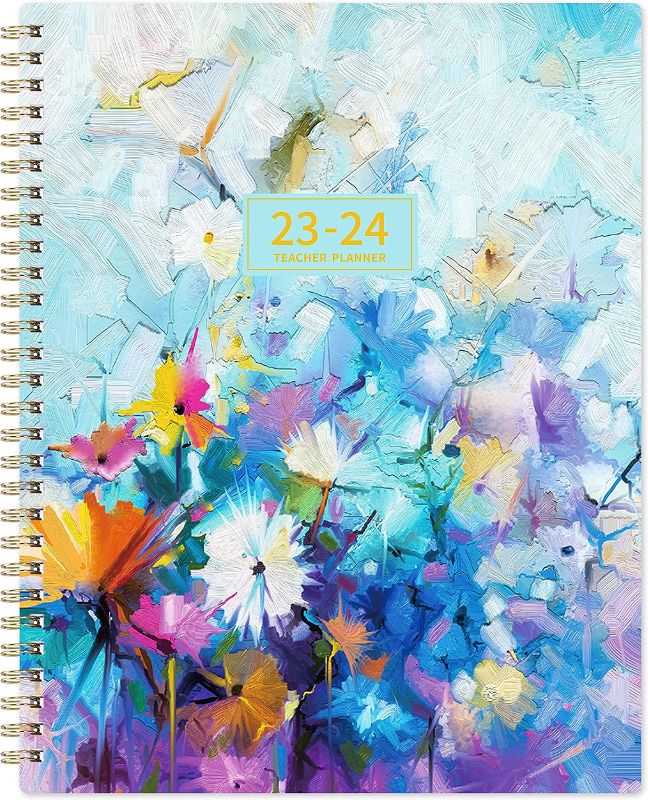 Photo 1 of Teacher Planner 2023-2024 - July 2023-June 2024, Teacher Lesson Planner 2023-2024, 8'' × 10'', Lesson Planner Book for Teachers, Weekly Monthly Planner with Printed Monthly Tabs, Inspirational Quotes
