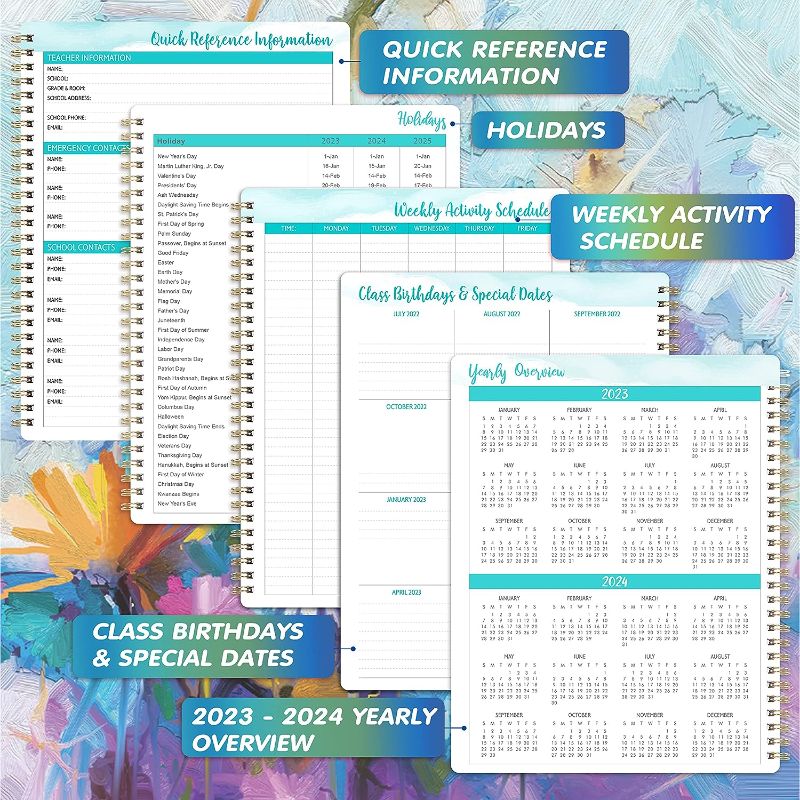 Photo 3 of Teacher Planner 2023-2024 - July 2023-June 2024, Teacher Lesson Planner 2023-2024, 8'' × 10'', Lesson Planner Book for Teachers, Weekly Monthly Planner with Printed Monthly Tabs, Inspirational Quotes
