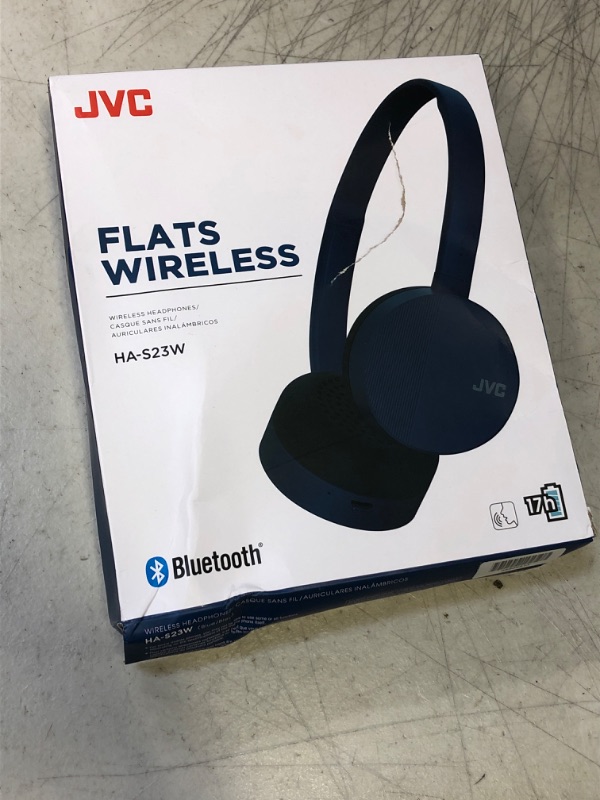 Photo 2 of JVC HA-S23W Wireless Headphones - On Ear Bluetooth Headphones, Foldable Flat Design, 17-Hour Long Battery Life (Blue) Blue On-Ear Wireless