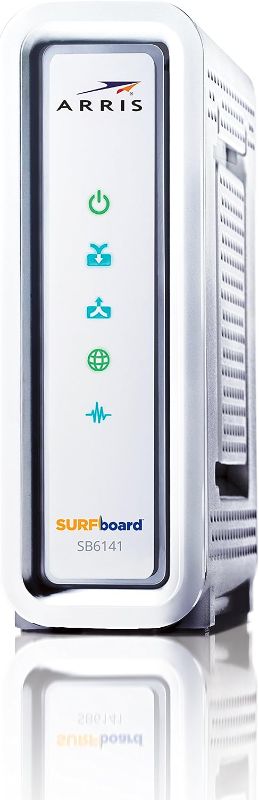 Photo 1 of ARRIS SURFboard SB6141 8x4 DOCSIS 3.0 Cable Modem - Renewed - White
