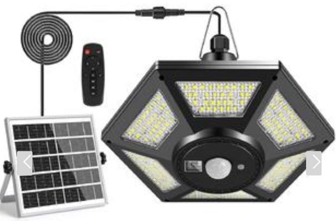 Photo 1 of Solar Shed Solar Shed Light, Solar Pendant Light Indoor Outdoor,180 LED 1000LM Solar Indoor Lights Motion Sensor With Remote Control For S
