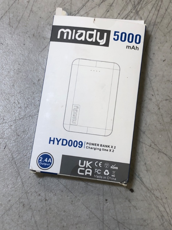 Photo 2 of Miady 2-Pack 5000mAh Mini Portable Charger, Power Pack with 5V 2.4A USB Output, Power Bank Phone Charger for iPhone XR, 11, 12, Android Phones and etc
