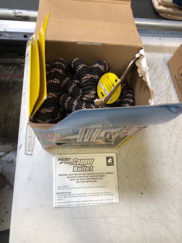 Photo 1 of 2024 Pocket Hose Copper Bullet With Thumb Spray Nozzle AS-SEEN-ON-TV Expands to 50 ft, 650psi 3/4 in Solid Copper Anodized Aluminum Fittings Lead-Free Lightweight No-Kink Garden Hose
