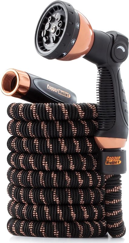 Photo 1 of 2024 Pocket Hose Copper Bullet With Thumb Spray Nozzle AS-SEEN-ON-TV Expands to 50 ft, 650psi 3/4 in Solid Copper Anodized Aluminum Fittings Lead-Free Lightweight No-Kink Garden Hose
