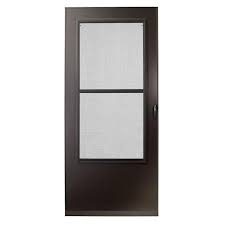 Photo 1 of 200 Series 32 in. x 80 in. Bronze Universal Triple-Track Storm Door with Black Hardware
