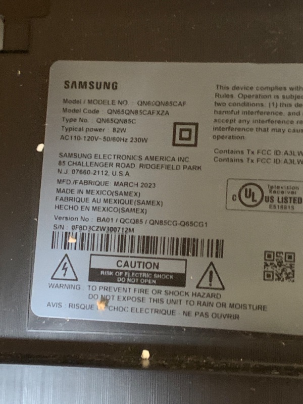 Photo 3 of PARTS MOSTLY ! SCREEN IS DAMAGE 
SAMSUNG 65-Inch Class Neo QLED 4K QN85C Series Neo Quantum HDR, Dolby Atmos, Object Tracking Sound, Motion Xcelerator Turbo+, Gaming Hub, Smart TV with Alexa Built-in (QN65QN85CAFXZA, 2023 Model)
