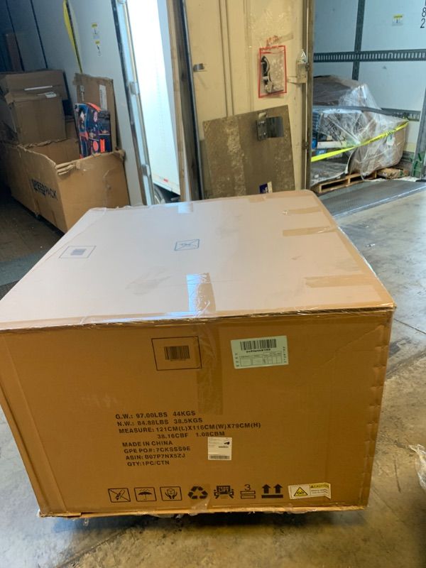 Photo 1 of Amazon Brand - Stone & Beam Lauren Genuine Leather Down-Filled Oversized Living Room Accent Armchair, 45"D x 46"W x 37"H, Dark Brown Leather --- Box Packaging Damaged, Item is Factory Sealed
