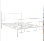 Photo 1 of ZINUS Florence Full Panel Metal Platform Bed Frame, White, Full