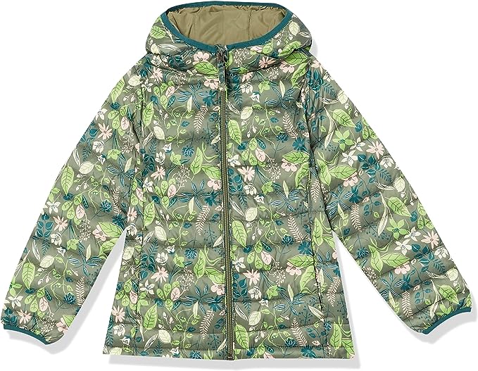 Photo 1 of 2 COUNT, Amazon Essentials Girls and Toddlers' Lightweight Water-Resistant Packable Hooded Puffer Jacket, XXL
