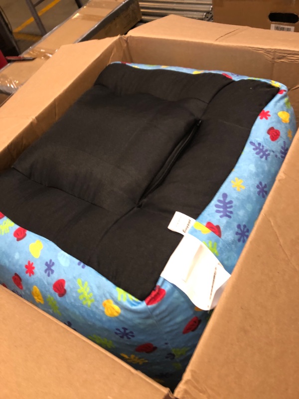 Photo 1 of Idea Nuova Baby Shark Kids Mink Plush Bean Bag Chair with Piping & Top Carry Handle, Large