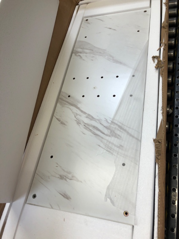 Photo 1 of Console Table, 40" Faux Marble Sofa Table with Geometric Metal Base
