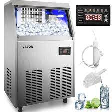 Photo 1 of 19 lb. Bin Stainless Steel Freestanding Ice Maker Machine with 90 - 100 lb. 24 Hour Commercial Ice Maker, Silver
