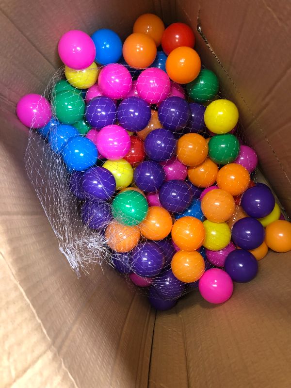 Photo 2 of YUFUL Ball Pit Balls for Kids, Plastic Balls for Ball Pit, 2.2” Crush Proof Play Balls BPA Free Non-Toxic, 7 Kinds of Bright Color Ocean Balls Include a Net Bag