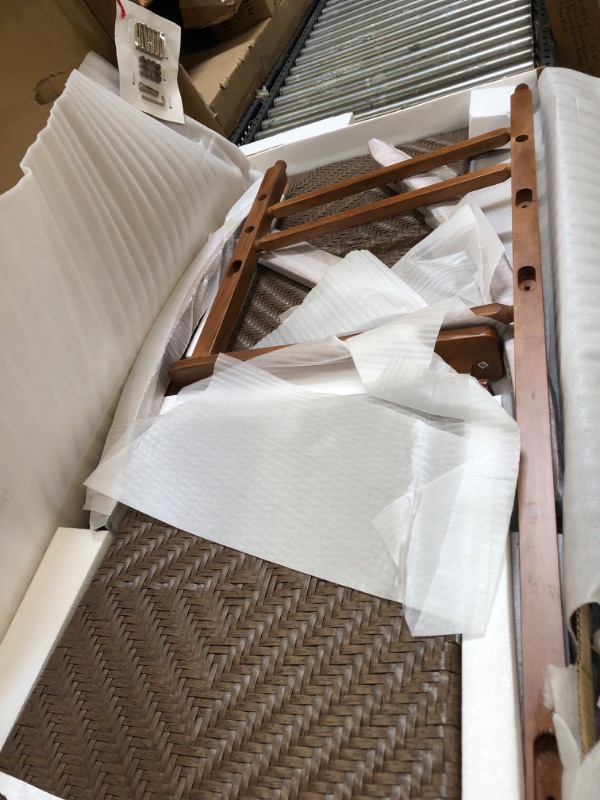 Photo 1 of Shine Company Hampton, Outdoor Rocker, Front Porch Rocking Chair, Oak Oak Classic Rattan