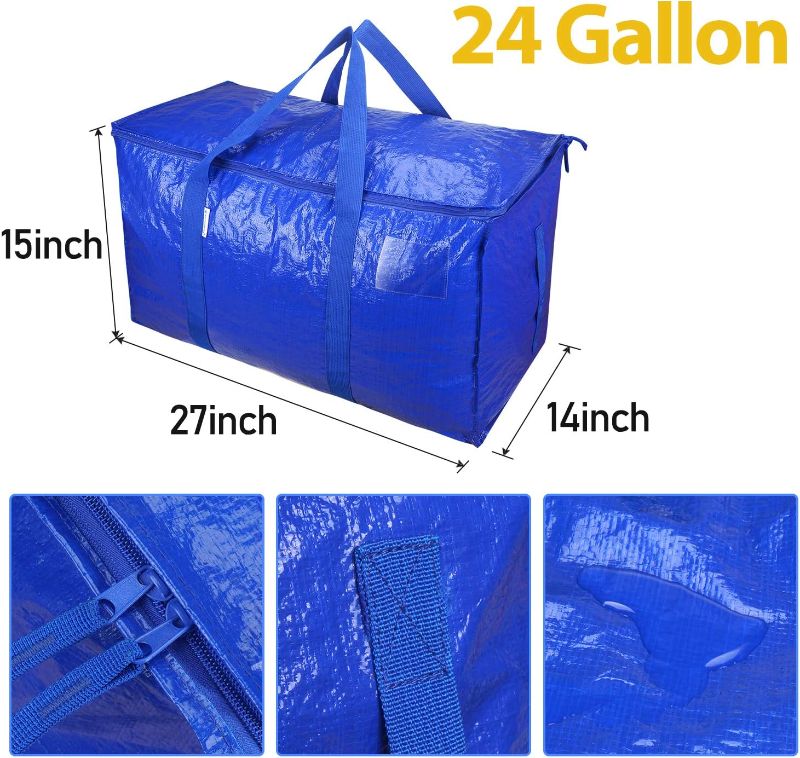 Photo 1 of Extra Large Moving Bag,  with Zippers & Carrying Handles, Heavy-Duty Storage Tote for Space Saving Moving Storage, BLUE 