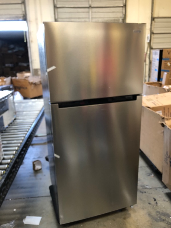 Photo 4 of 18 cu. ft. Top Freezer Refrigerator in Stainless Steel Look
