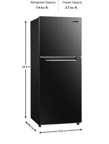 Photo 1 of 10.1 cu. ft. Top Freezer Refrigerator in Black
