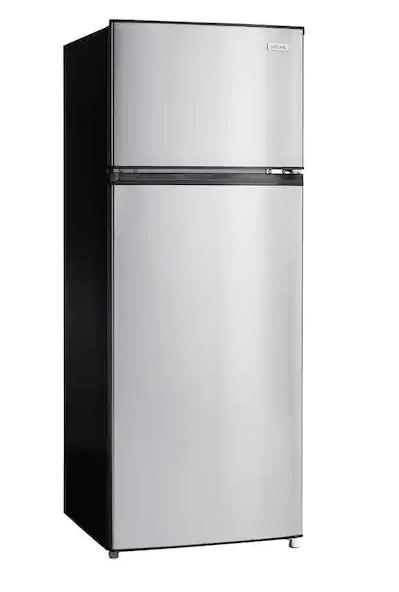 Photo 1 of 7.1 cu. ft. Top Freezer Refrigerator in Stainless Steel Look
