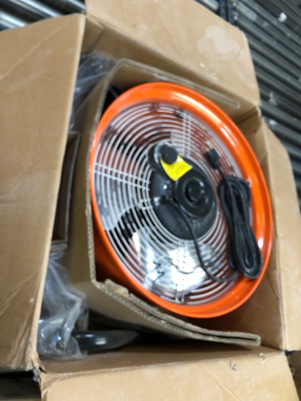 Photo 2 of 16 in. 3-Speed Floor Fan in Orange High Velocity Turbo
