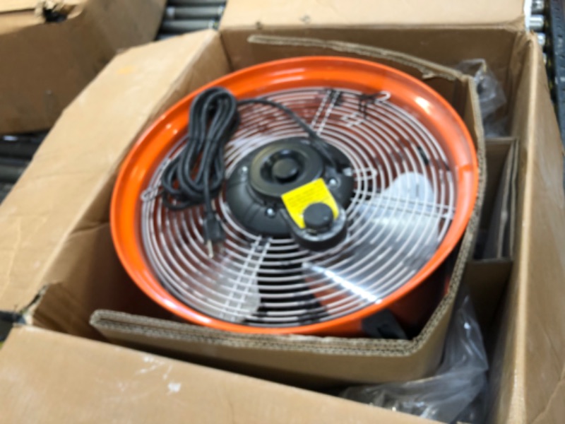 Photo 3 of 16 in. 3-Speed Floor Fan in Orange High Velocity Turbo
