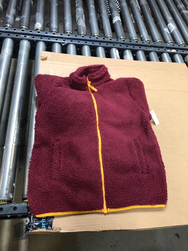 Photo 2 of Amazon Essentials Boys and Toddlers' Polar Fleece Lined Sherpa Full-Zip Jacket Large Maroon