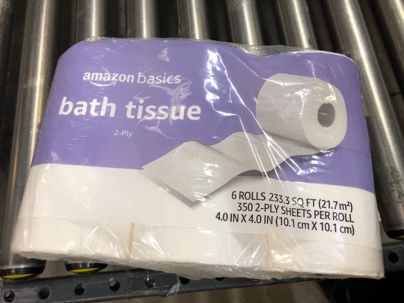 Photo 1 of Amazon Basics 2-Ply Toilet Paper, 6 Rolls