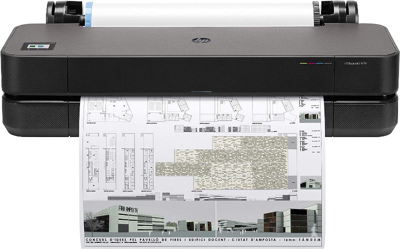 Photo 1 of HP DesignJet T210 Large Format 24-inch Plotter Printer, with Modern Office Design (8AG32A), Black