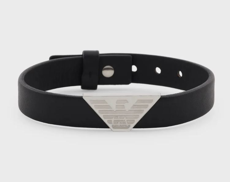 Photo 1 of EMPORIO ARMANI Black Leather ID Bracelet