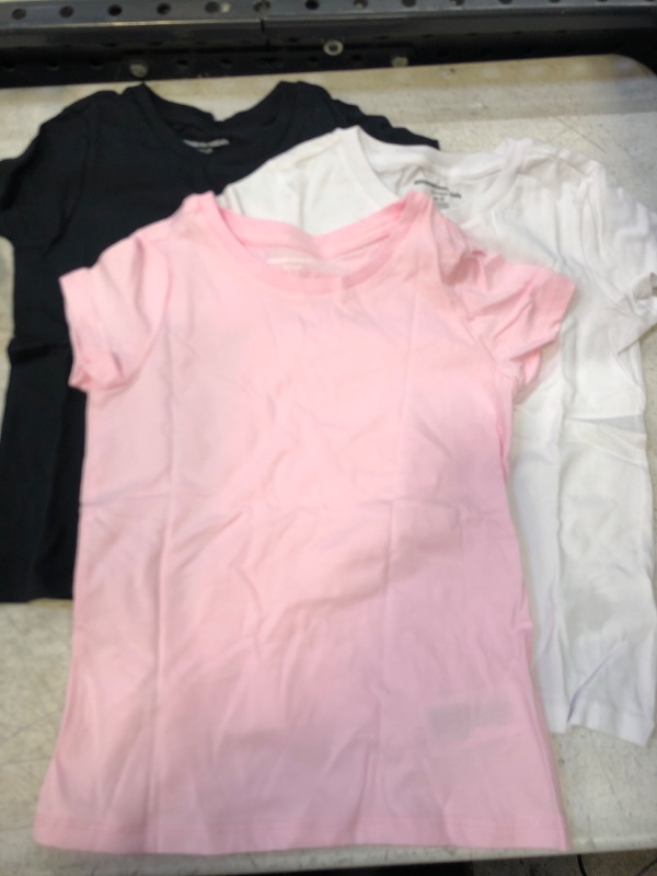 Photo 2 of Amazon Essentials Girls and Toddlers' Short-Sleeve T-Shirts, Multipacks SIZE S (6-7)
