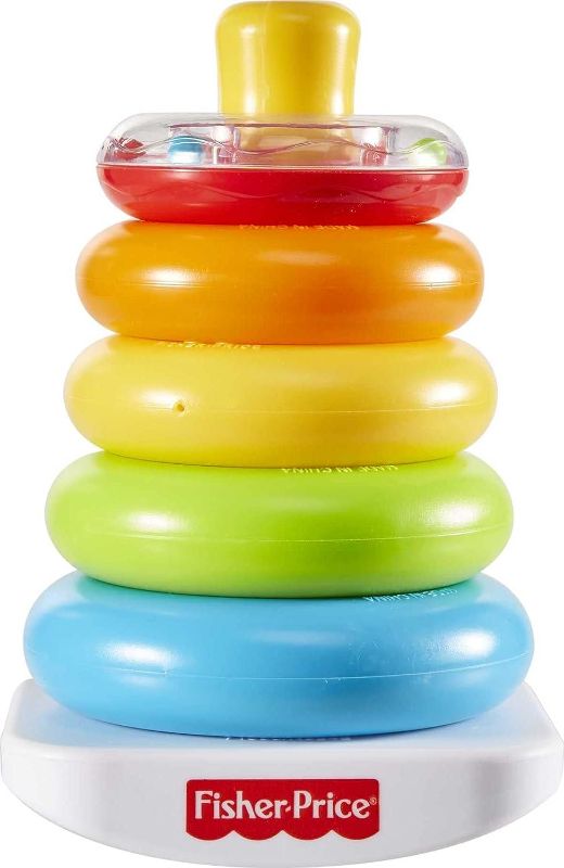 Photo 1 of Fisher-Price Baby Stacking Toy Rock-A-Stack, Roly-Poly Base With 5 Colorful Rings For Ages 6+ Months

