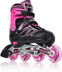 Photo 1 of Zuwaos Boys Kids Adjustable Inline Skates, Girls Inline Skates for Kids, Beginner Roller Skates for Girls Men and Ladies Outdoor size 5