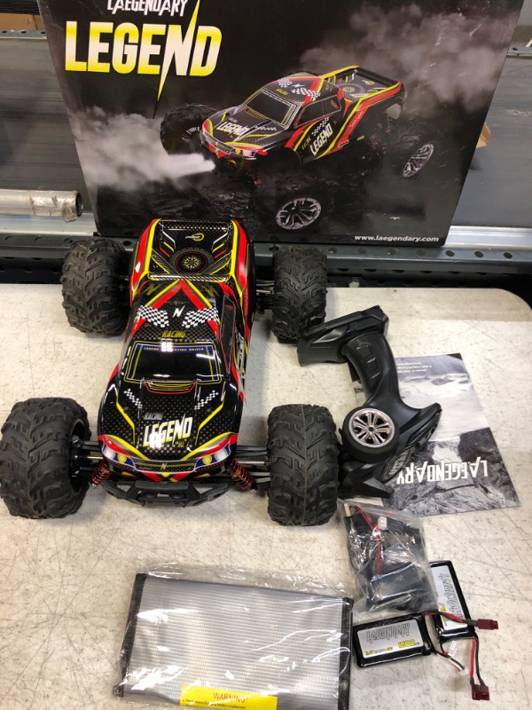 Photo 2 of LAEGENDARY Fast RC Cars for Adults and Kids - 4x4, Off-Road Remote Control Car - Battery-Powered, Hobby Grade, Waterproof Monster RC Truck - Toys and Gifts for Boys, Girls and Teens Black - Red Black Red Up to 31 mph