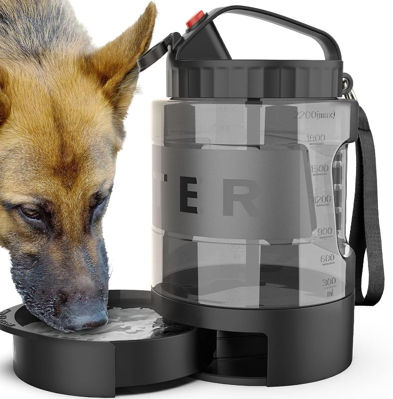 Photo 1 of Dog Travel Water Bottle Portable Dog Water Bowl Dispenser with Pull-Out Water Bowl for Outdoor Hiking,Camping, Road Trips, Dog Park Large Capacity Dog Travel Accessories BPA Free
