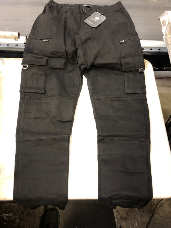 Photo 1 of BLACK CARGO PANTS SIZE 32